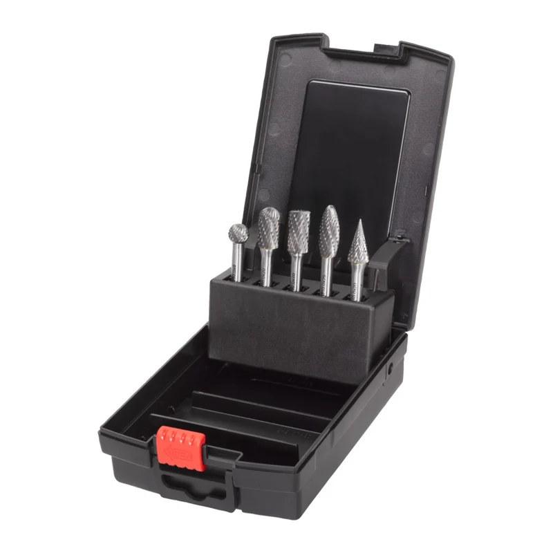 Milwaukee 5-tlg. Kassette HM-Fräser-Set für Geradschleifer 6 mm Schaft u. 10 mm Durchmesser