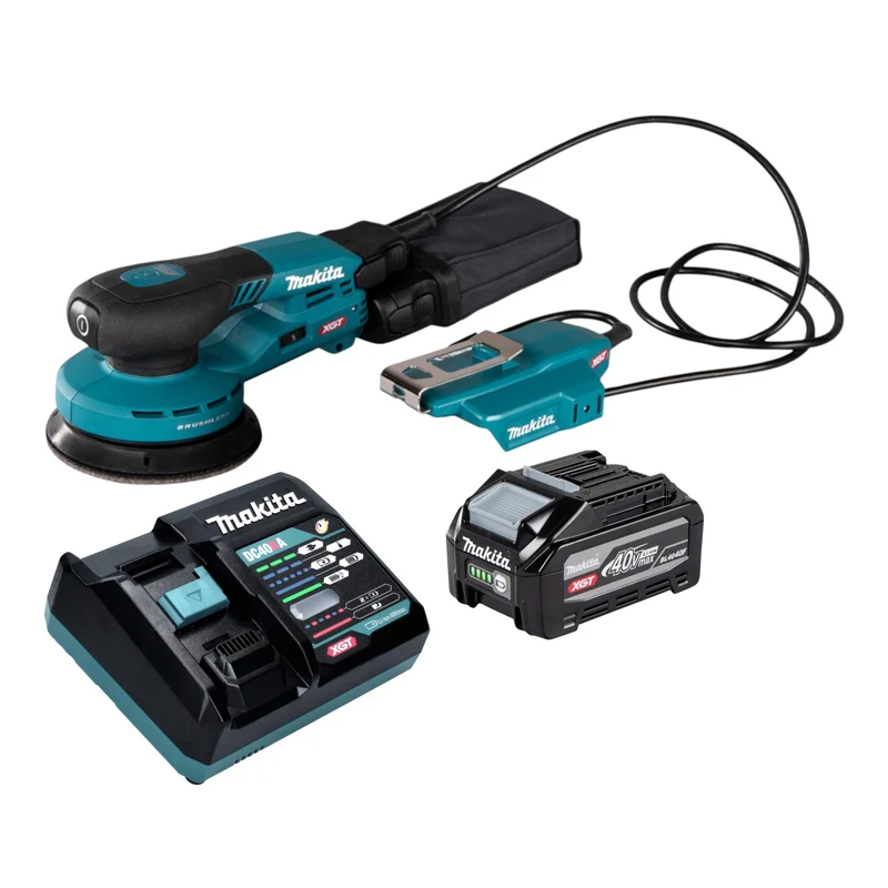 Makita BO 003 CGU101 Akku Exzenterschleifer 40 V max. 125 mm 3,0 mm Hub Brushless + 1x Akku 4,0 Ah + Ladegerät