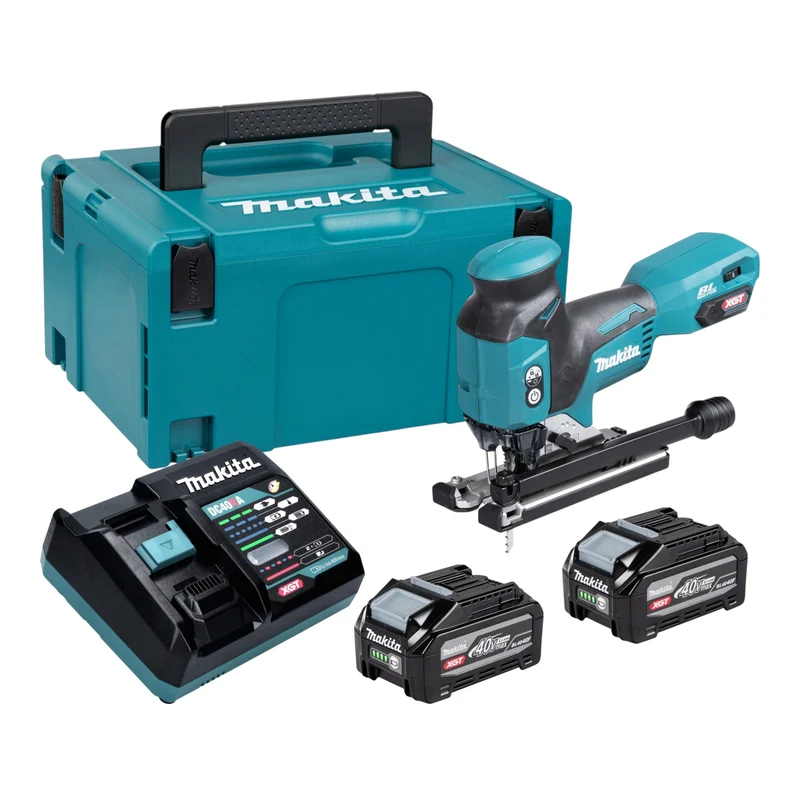 Makita JV 001 GU201 Akku Stichsäge 40 V max. 135 mm Brushless + 2x Akku 4,0 Ah + Ladegerät + Makpac