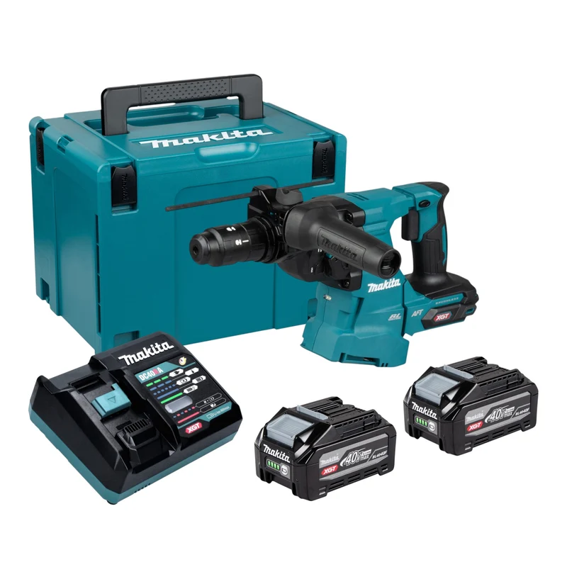 Makita HR 012 GU201 Akku Kombihammer 40 V max. 3,3 J SDS plus Brushless + 2x Akku 4,0 Ah + Ladegerät + Makpac