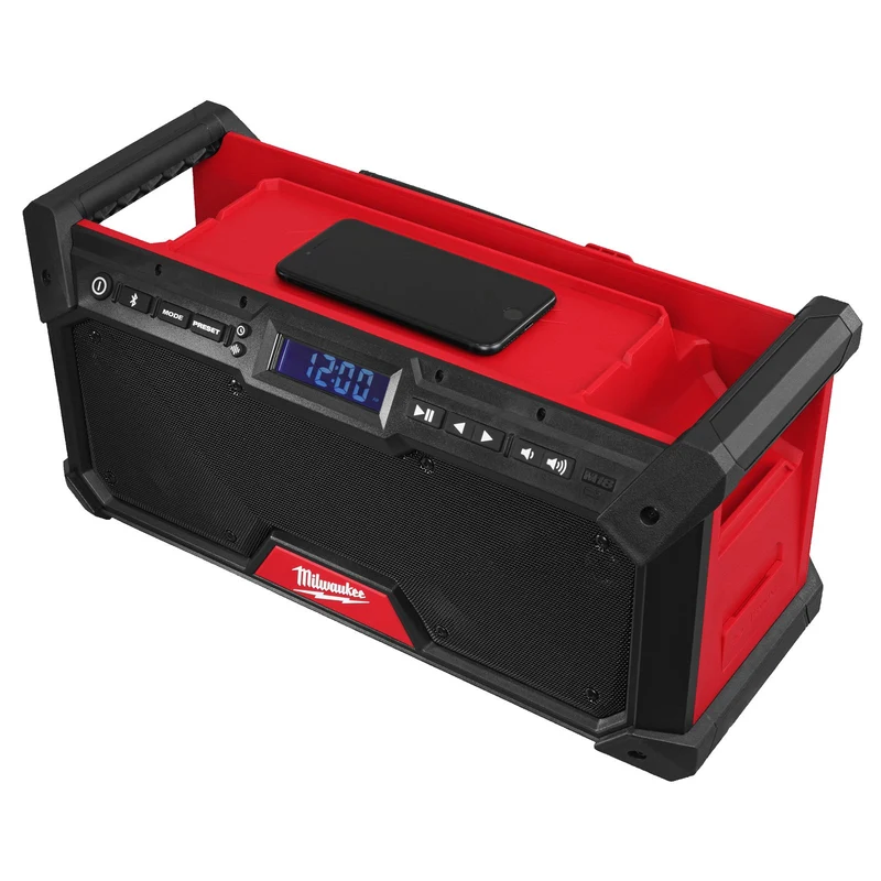 Milwaukee Akku-Baustellenradio M18 RADDAB+G2-0 (DAB+ / FM-Empfänger, Bluetooth®-Empfang bis 30 m, Akku- & Kabelbetrieb, USB-C, ohne Akku)
