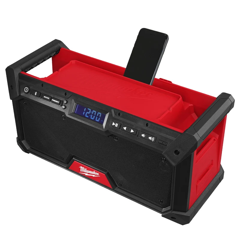 Milwaukee Akku-Baustellenradio M18 RADDAB+G2-0 (DAB+ / FM-Empfänger, Bluetooth®-Empfang bis 30 m, Akku- & Kabelbetrieb, USB-C, ohne Akku)