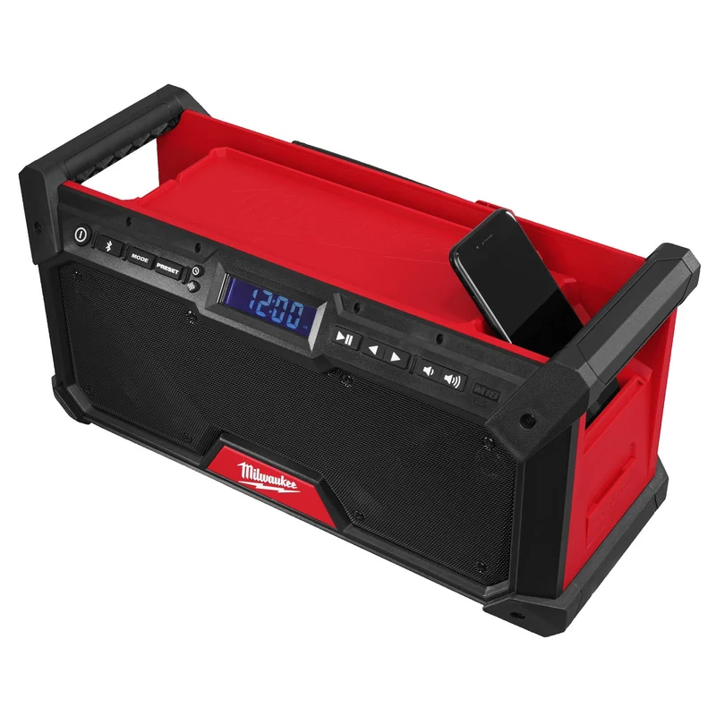 Milwaukee Akku-Baustellenradio M18 RADDAB+G2-0 (DAB+ / FM-Empfänger, Bluetooth®-Empfang bis 30 m, Akku- & Kabelbetrieb, USB-C, ohne Akku)
