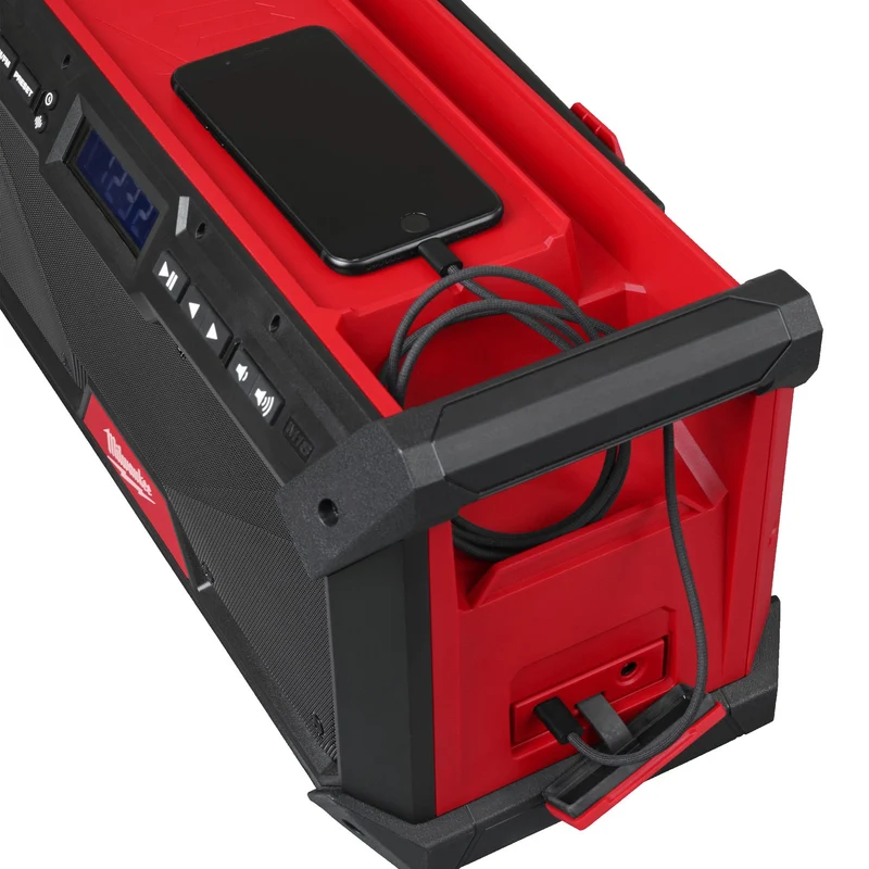 Milwaukee Akku-Baustellenradio M18 RADDAB+G2-0 (DAB+ / FM-Empfänger, Bluetooth®-Empfang bis 30 m, Akku- & Kabelbetrieb, USB-C, ohne Akku)