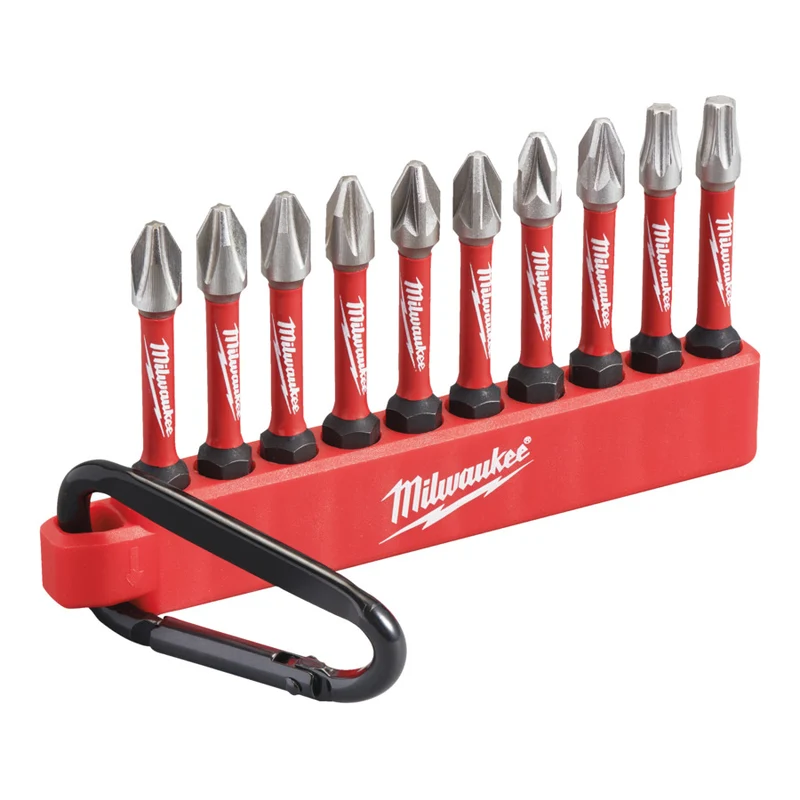 Milwaukee Shockwave Schrauberbit Set mit Karabiner 10 tlg.