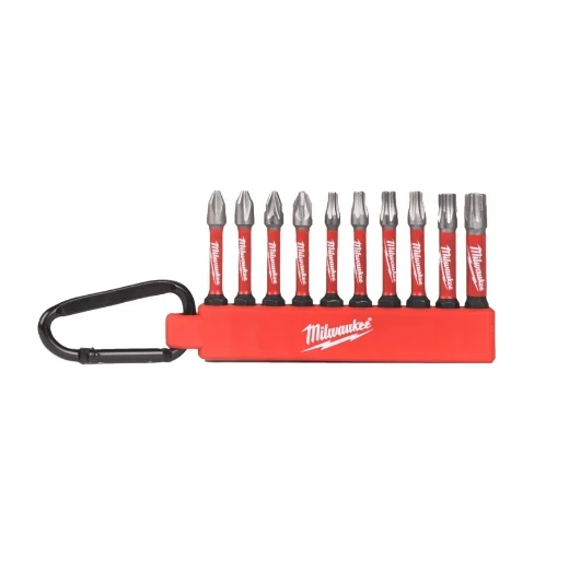 Milwaukee Shockwave Schrauberbit Set mit Karabiner 10 tlg.