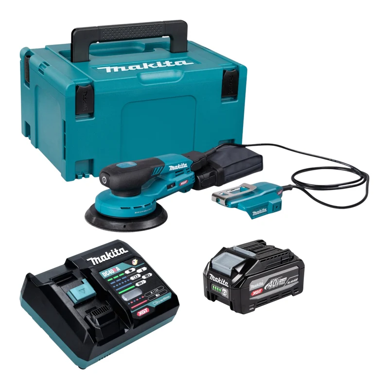 Makita BO 004 CGU101 Akku Exzenterschleifer 40 V max. 150 mm 3,0 mm Hub Brushless + 1x Akku 4,0 Ah + Ladegerät + Makpac