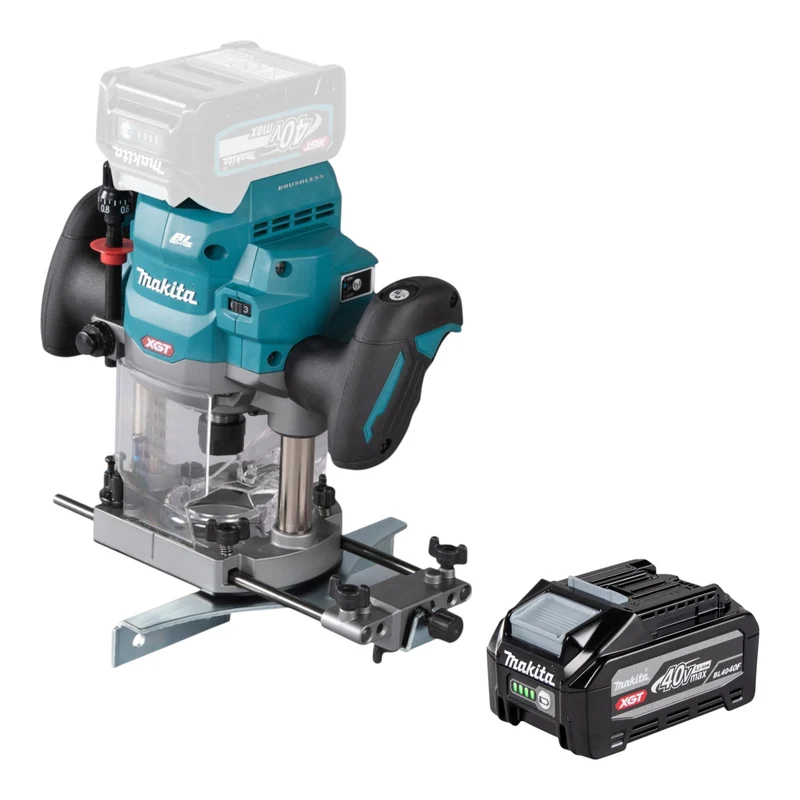 Makita RP 001 GU1 Akku Oberfräse 40 V max. 12 mm Brushless + 1x Akku 4,0 Ah - ohne Ladegerät