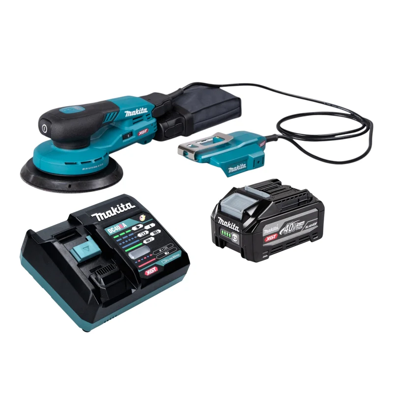 Makita BO 004 CGU101 Akku Exzenterschleifer 40 V max. 150 mm 3,0 mm Hub Brushless + 1x Akku 4,0 Ah + Ladegerät
