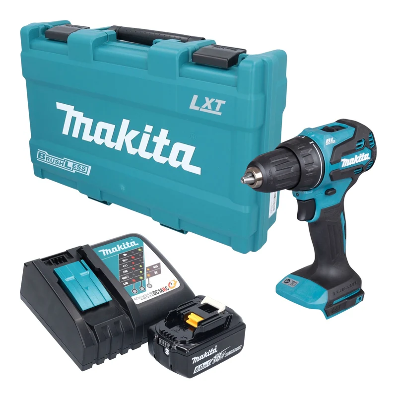 Makita DDF 490 RG1K Akku Bohrschrauber 18 V 65 Nm Brushless + 1x Akku 6,0 Ah + Ladegerät + Koffer