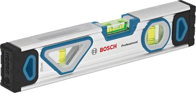 Bosch PRO Wasserwaage 25 cm (magnetisch, 3 Libellen, Präzisionsniveau: 0,5 mm/m, Gehäusematerial: Aluminium)