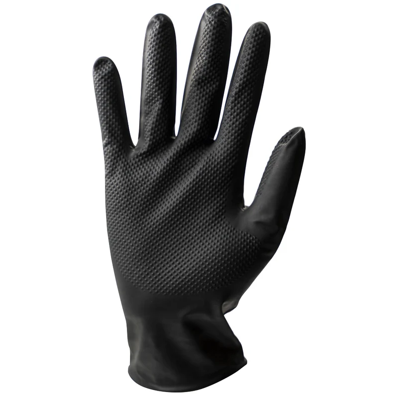 STRONGHAND Einweghandschuh puderfrei latexfrei Grip Nitril schwarz