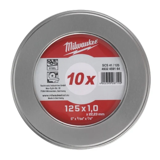 Milwaukee 10 x SCS41 1 mm Contractor in Metallbox Metalltrennscheibe Contractor 125 mm