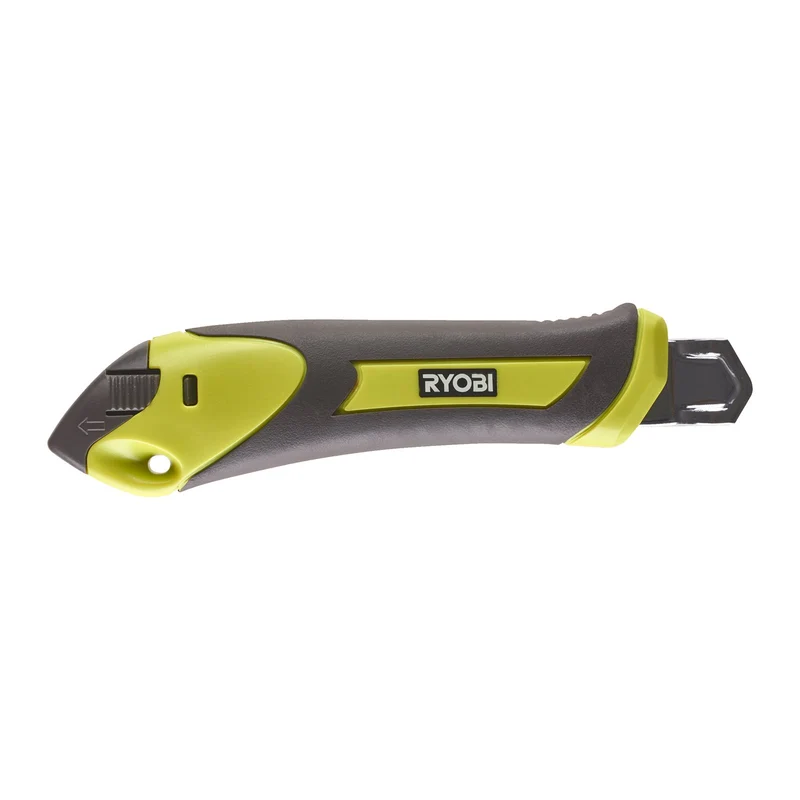 RYOBI Cuttermesser 2K, 18 mm einziehbare Klinge aus Karbonstahl (RSK18, Ergonomisches Design, Klingenverriegelung)