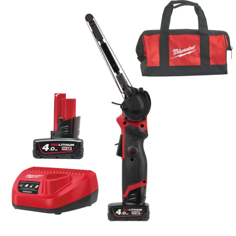 Milwaukee M12FBFL13-402B FUEL Akku-Bandfeile (13mm, mit Akku/Lader in Tasche)