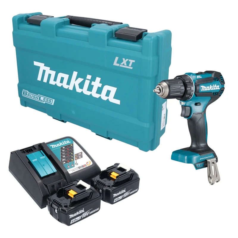 Makita DDF 485 RMK Akku Bohrschrauber 18 V 50 Nm Brushless + 2x Akku 4,0 Ah + Ladegerät + Koffer