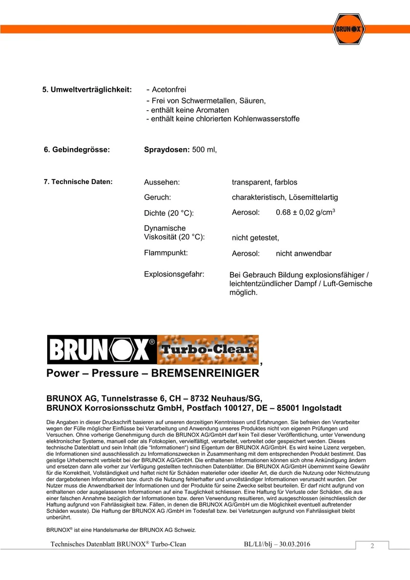 BRUNOX Turbo-Clean High-Tec-Entfetter und Scheibenbremsenreiniger 500 ml (BR0.50TClean)
