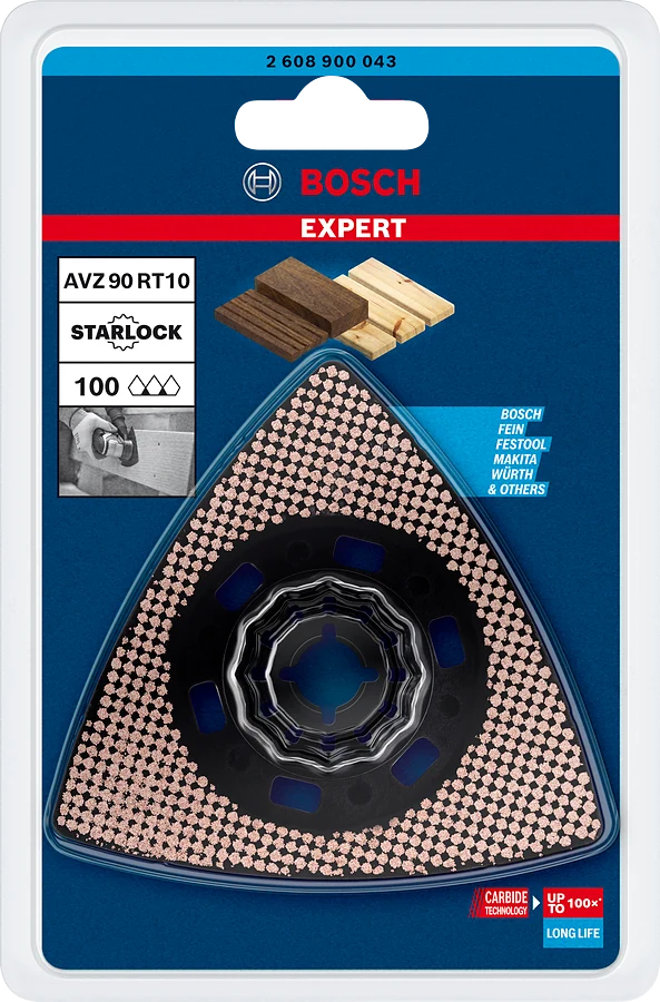 Bosch EXPERT Sanding Plate AVZ 90 RT10 Blatt für Multifunktionswerkzeuge, 90 mm