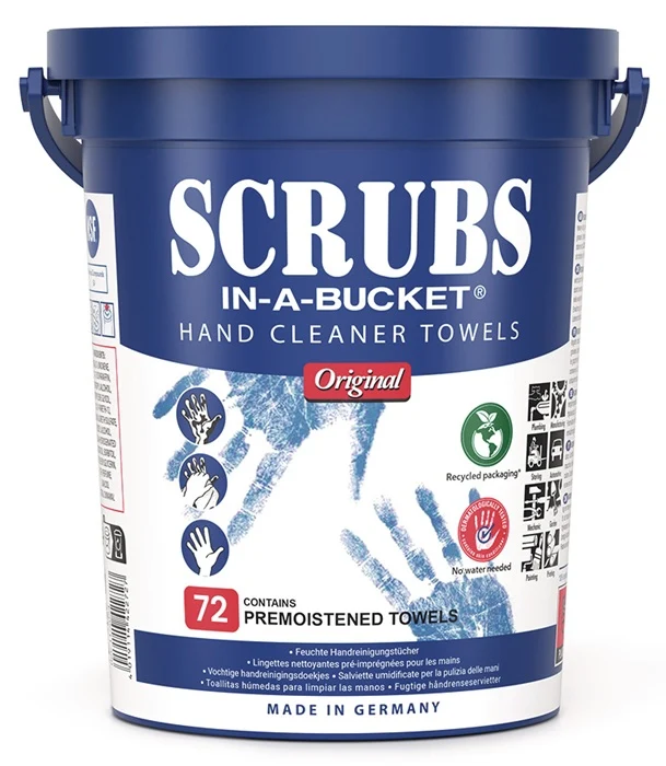 Scrubs Eimer 72 Tücher (In-a-Bucket, Handreinigungstuch, Feuchte Reinigungstücher, Hand Wipes)