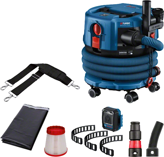 Bosch Akku-Staubsauger GAS 18V-12 MC (Solo, Staubklasse M, Biturbo, inkl. Auto-Start-Modul & Zubehör)