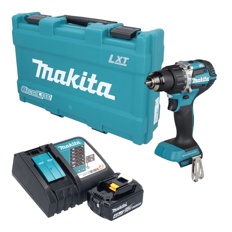 Makita DDF 484 RM1K Akku Bohrschrauber 18 V 54 Nm Brushless + 1x Akku 4,0 Ah + Ladegerät + Koffer