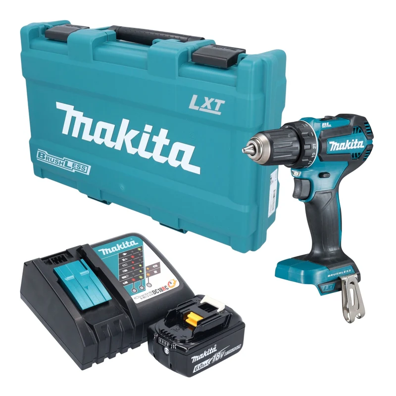 Makita DDF 485 RG1K Akku Bohrschrauber 18 V 50 Nm Brushless + 1x Akku 6,0 Ah + Ladegerät + Koffer