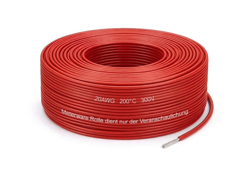 Keeppower Silikonkabel 22 AWG 0,3 mm² 200°C 300V flexibel verzinnt Meterware