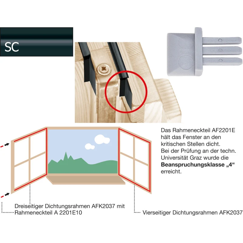 Eckteil AF2201E10 für Standardfalz / 10