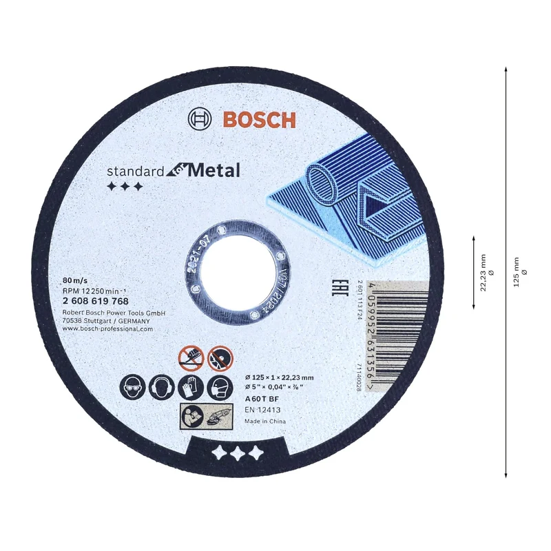 Bosch Standard for Metal Trennscheiben Set 125 x 1,0 mm 100 Stück ( 061599765G ) im Eimer