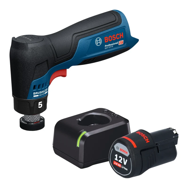 Bosch GEX 12V-32 Akku Exzenterschleifer 12 V 32 mm Brushless + 1x Akku 3,0 Ah + Ladegerät
