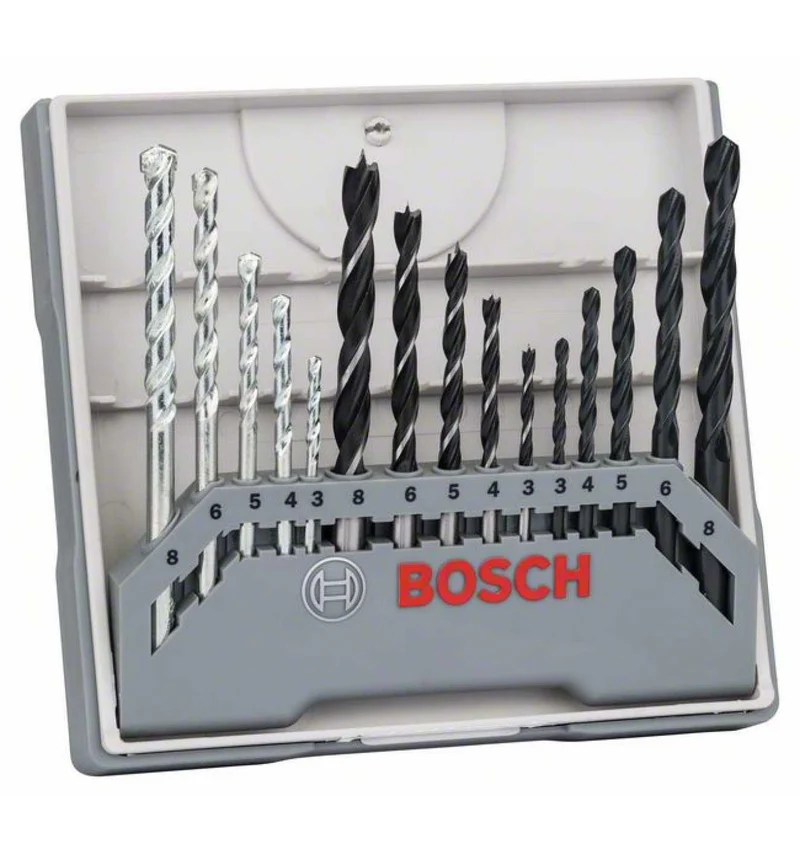 Bosch Professional X-Pro Line Bohrer-Set (für Metall-, Holz-, Steinbearbeitung Ø 3 - 8 mm 15tlg.)