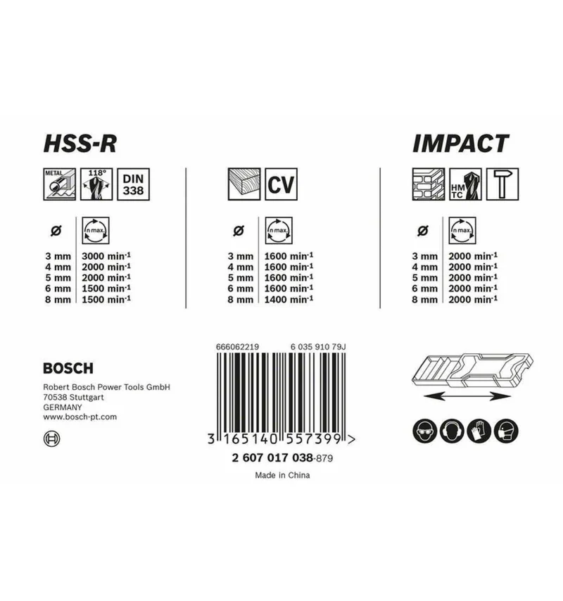 Bosch Professional X-Pro Line Bohrer-Set (für Metall-, Holz-, Steinbearbeitung Ø 3 - 8 mm 15tlg.)