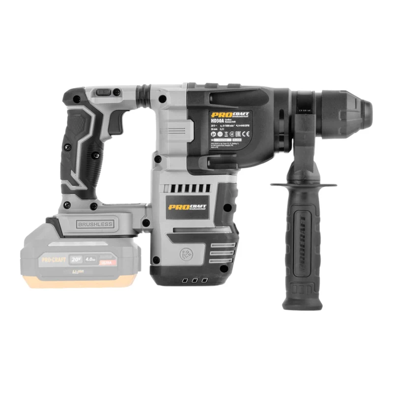 Procraft Industrial HD30A-BB Akku Kombihammer 20 V 3,2 J SDS plus Brushless Solo - ohne Akku, ohne Ladegerät