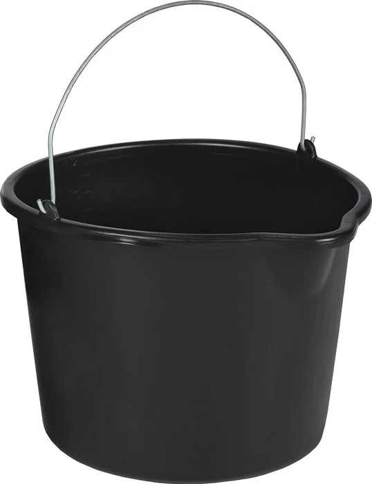 Baueimer mit Tülle & Henkel schwarz PE 12 L (4000818241)