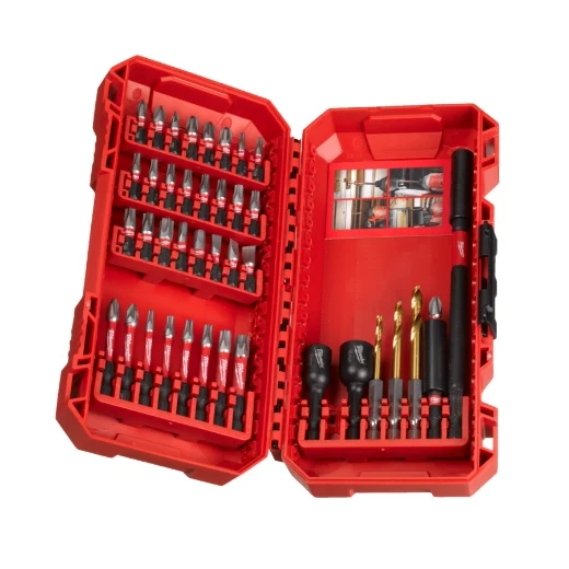 Milwaukee Shockwave Bit Set Schrauben / Steckschlüssel 8/10 mm inkl. Bithalter Gen III in Packout Kassette 40 tlg.