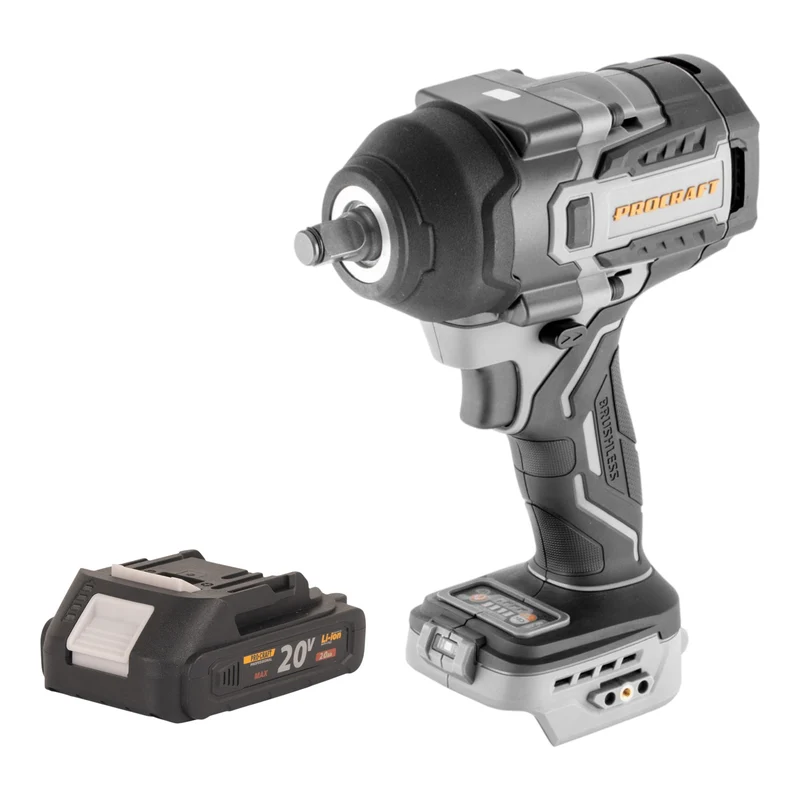 ProCraft Industrial IW850A-BB Akku Schlagschrauber 20 V 850 Nm 1/2" Brushless + 1x Akku 2,0 Ah - ohne Ladegerät