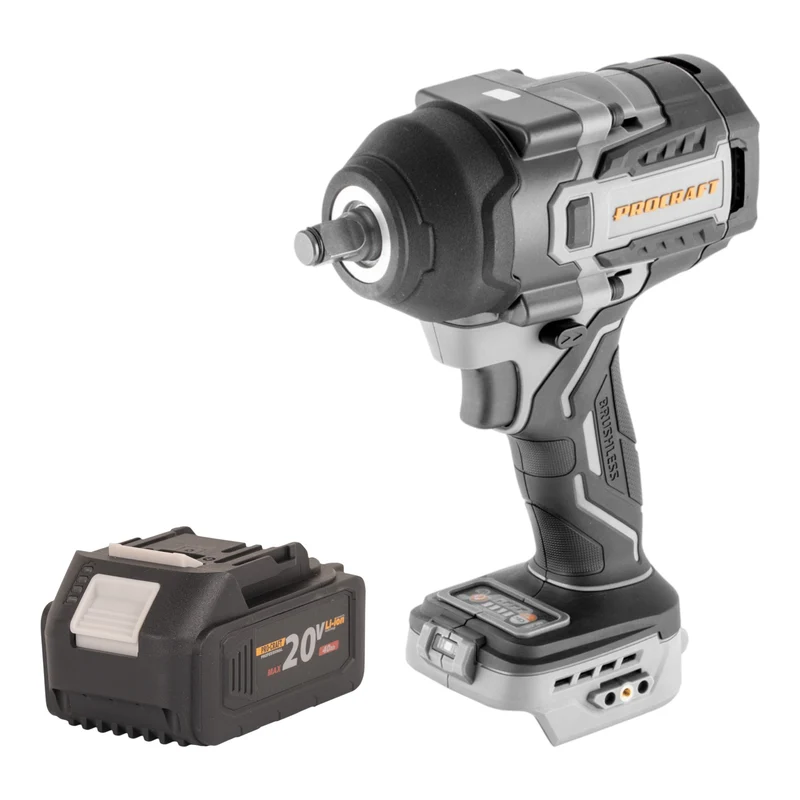 ProCraft Industrial IW850A-BB Akku Schlagschrauber 20 V 850 Nm 1/2" Brushless + 1x Akku 4,0 Ah - ohne Ladegerät