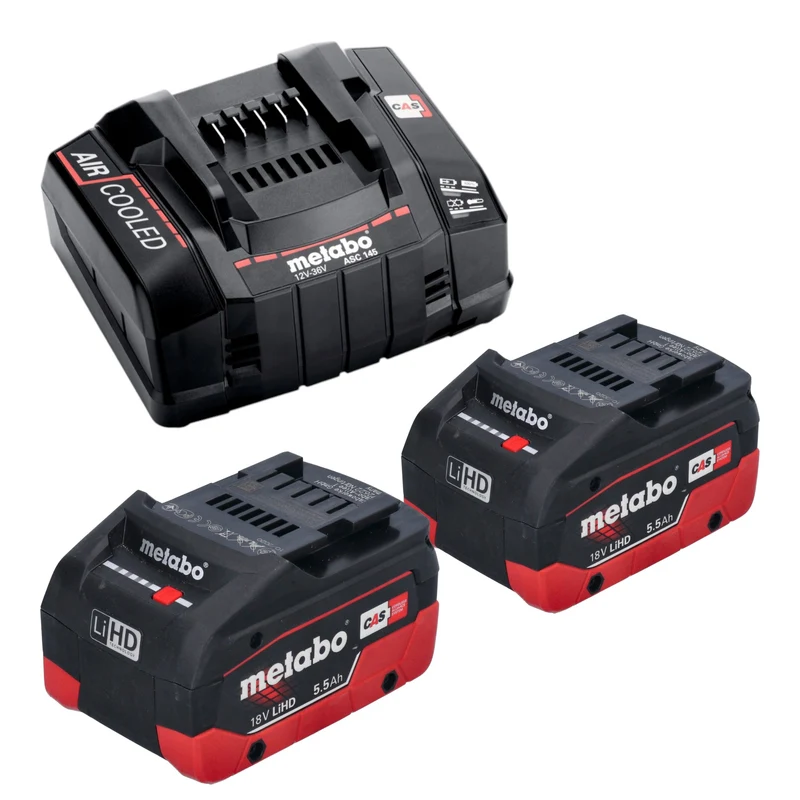 Metabo W 18 7-125 Akku Winkelschleifer 18 V 125 mm + 2x LiHD Akku 5,5 Ah + Ladegerät