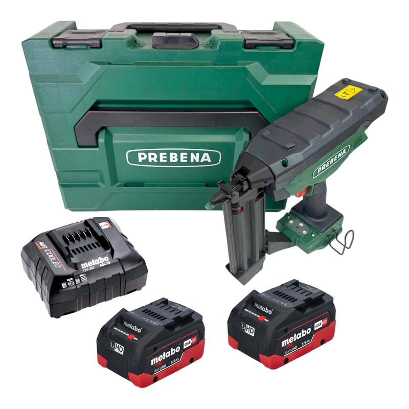 Prebena PKT-3-J55 Akku Nagler 18 V 16 - 55 mm CAS + 2x LiHD Akku 5,5 Ah + Ladegerät