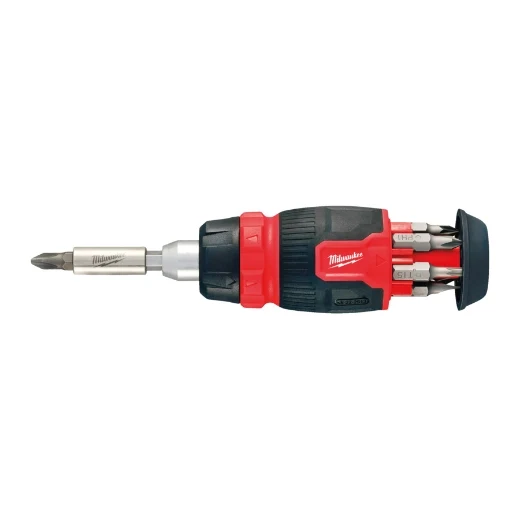 Milwaukee Multi-Bit Schraubendreher mit Ratschenfunktion Stubby inkl. 7 Bits PH/PZ/TX/SL