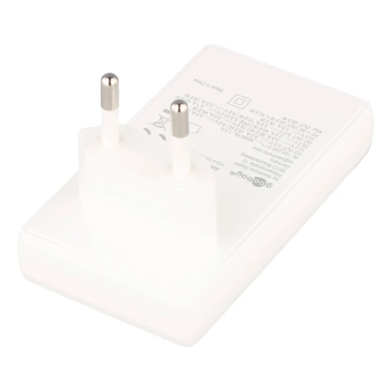 Goobay Multi Fast Charger 45 W – USB-C PD GaN Dual-Schnellladegerät mit 90° Flat Design