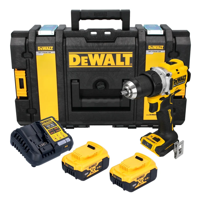 DeWalt DCD 800 P2 Akku Bohrschrauber 18 V 90 Nm Brushless + 2x Akku 5,0 Ah + Ladegerät + Tough Box