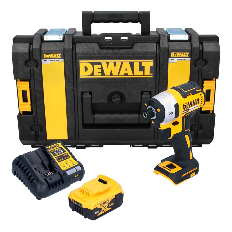 DeWalt DCF 887 P1 Akku Schlagschrauber 18 V 205 Nm 1/4" Brushless + 1x Akku 5,0 Ah + Ladegerät + Tough Box