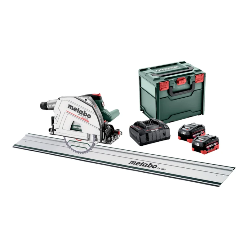 Metabo KT 18 LTX 66 BL Akku Tauchkreissäge 18 V 165 mm Brushless ( 691172810 ) + 2x Akku 8,0 Ah + Ladegerät + Führungsschiene + metaBOX
