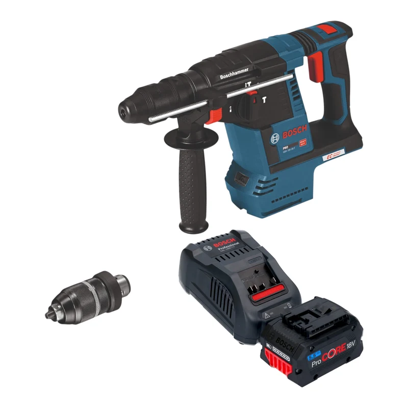 Bosch GBH 18V-26 F Professional Akku Bohrhammer 18 V 2,6 J SDS Plus + 1x ProCORE Akku 5,5 Ah + Ladegerät