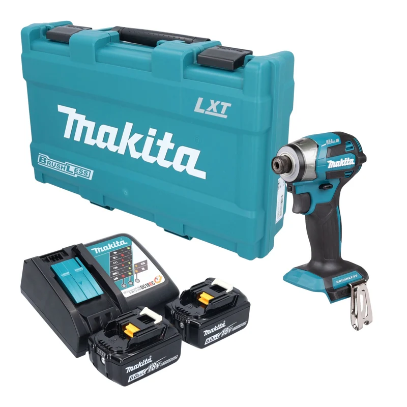 Makita DTD 173 RGK Akku Schlagschrauber 18 V 180 Nm 1/4" Brushless + 2x Akku 6,0 Ah + Ladegerät + Koffer