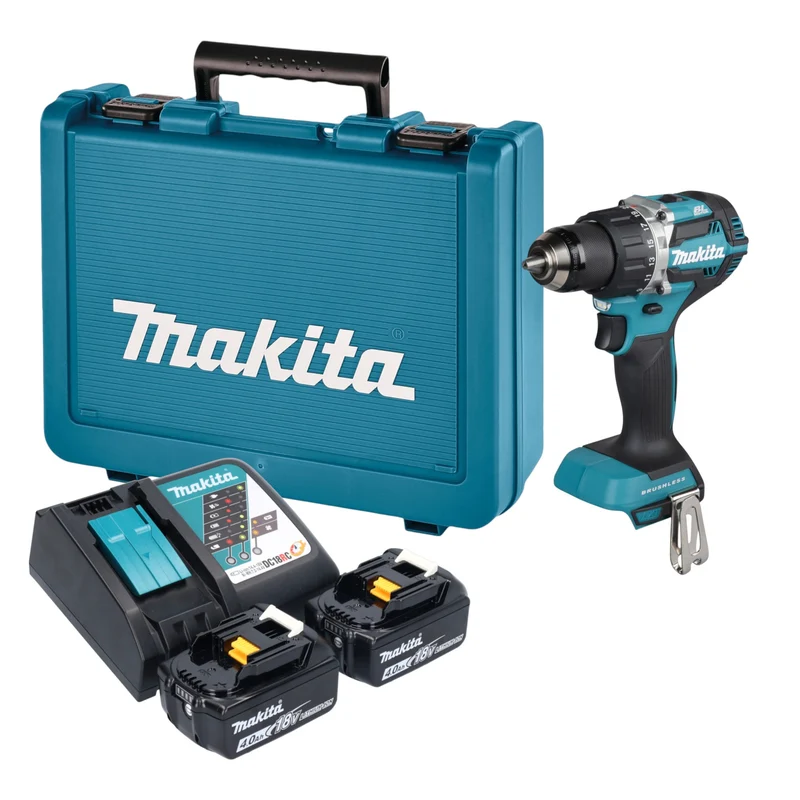 Makita DDF 484 RME Akku Bohrschrauber 18 V 54 Nm Brushless + 2x Akku 4,0 Ah + Ladegerät + Koffer