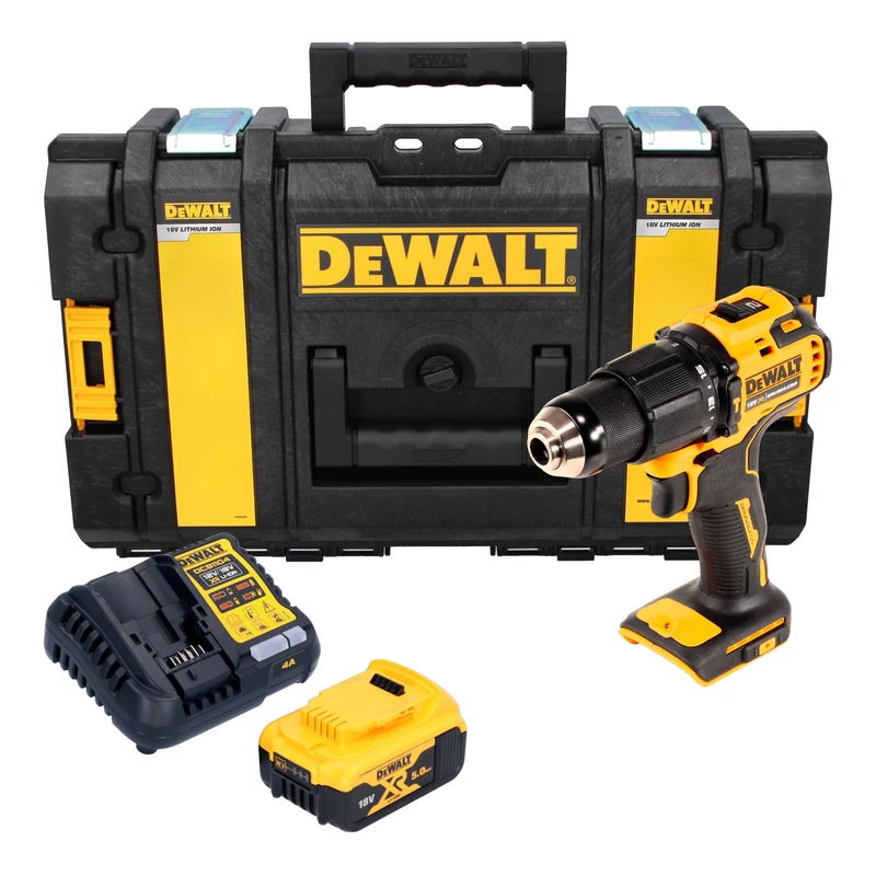 DeWalt DCD 709 P1 Akku Schlagbohrschrauber 18 V 65 Nm + 1x Akku 5,0 Ah + Ladegerät + Tough Box