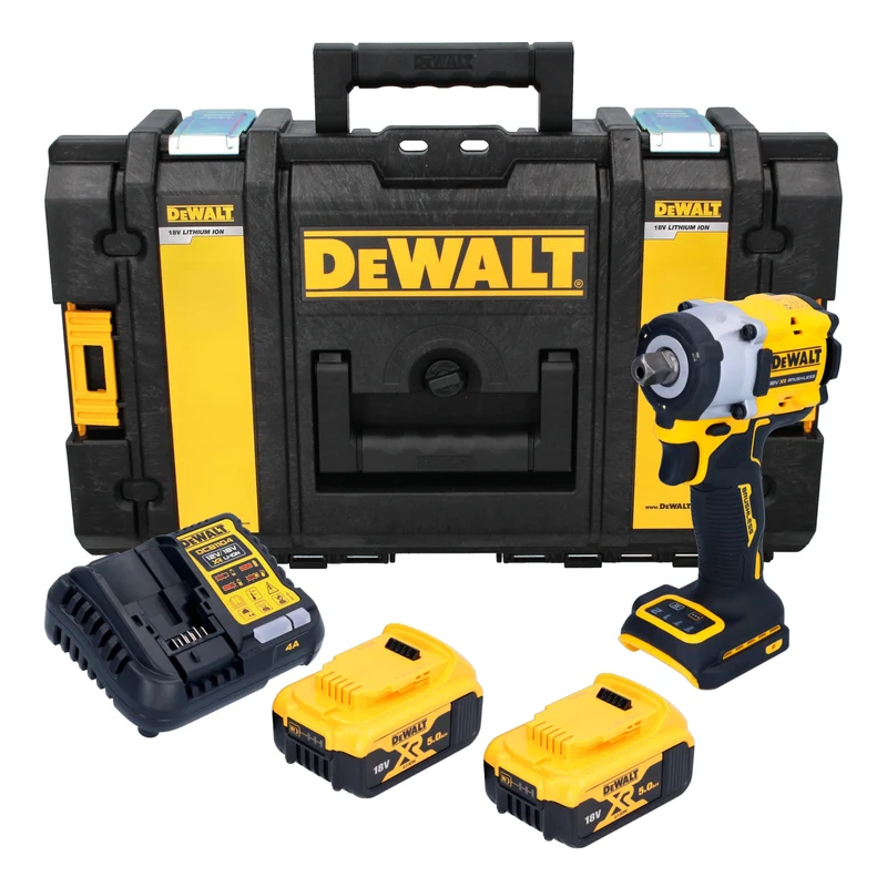 DeWalt DCF 922 P2 Akku Schlagschrauber 18 V 406 Nm 1/2" Brushless + 2x Akku 5,0 Ah + Ladegerät + Tough Box