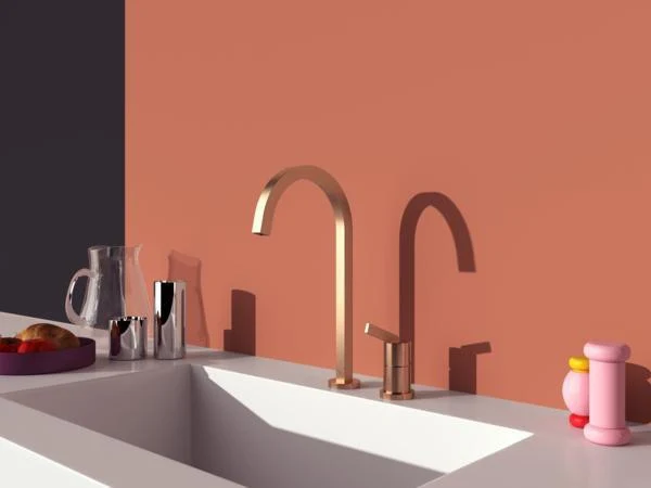 Ideal Standard Gusto 2-Loch-Küchenarmatur Ausladung 204 mm Sunset Rose